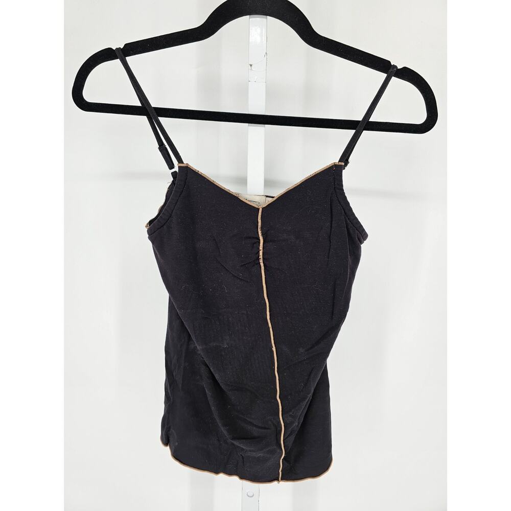 Vtg Y2K Spa at Wynn Womens Sz M Camisole Spaghetti Strap Black w/ Gold Trim